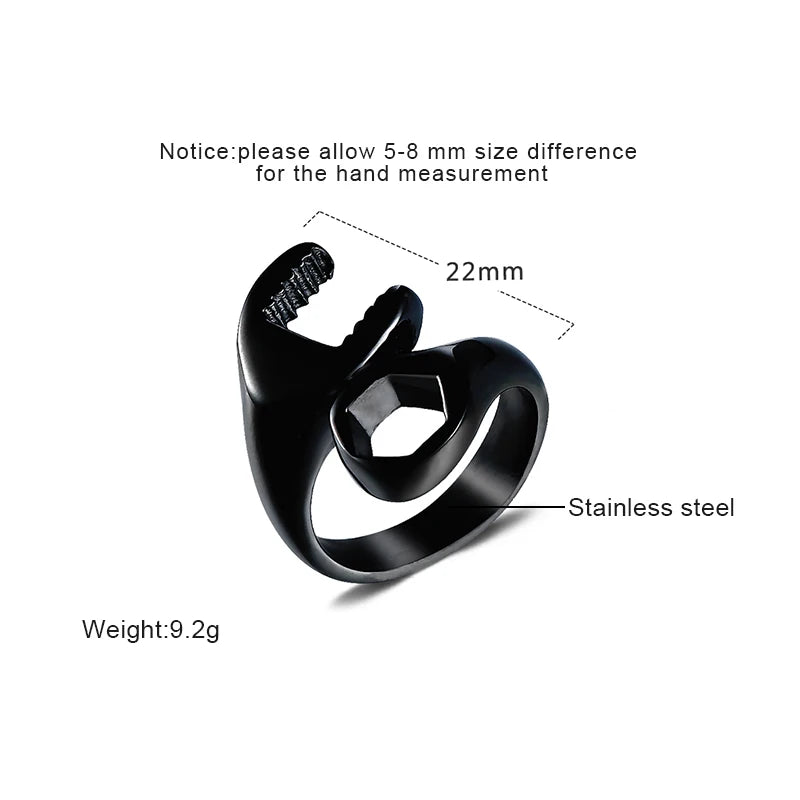 Gold Spanner Tool Ring