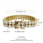 Double Row Tennis Bracelet in Polished Steel