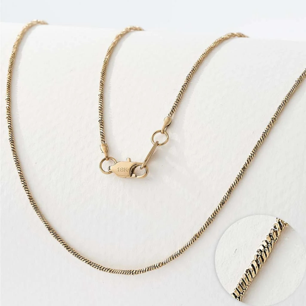 Gold-Plated 18K Twisted Singapore Chain Necklace
