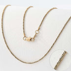 Gold-Plated 18K Twisted Singapore Chain Necklace