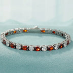 Two-Tone Oval Round Cubic Zirconia Tennis Bracelet