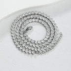 Heart Cubic Zirconia Two-Tone Tennis Chain Necklace