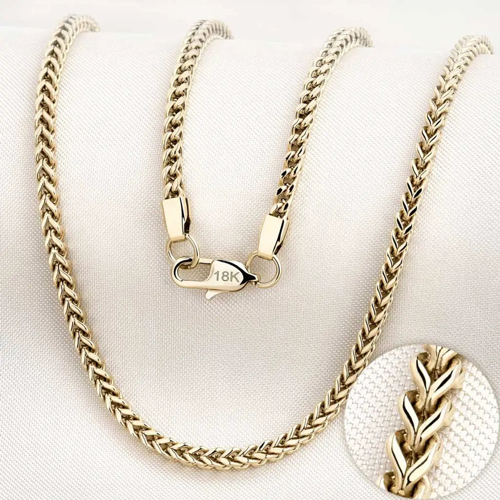 Polished Gold Silver Franco Chain Necklace for Men