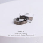 Men's Textured Stainless X-Pattern Hoop Earrings