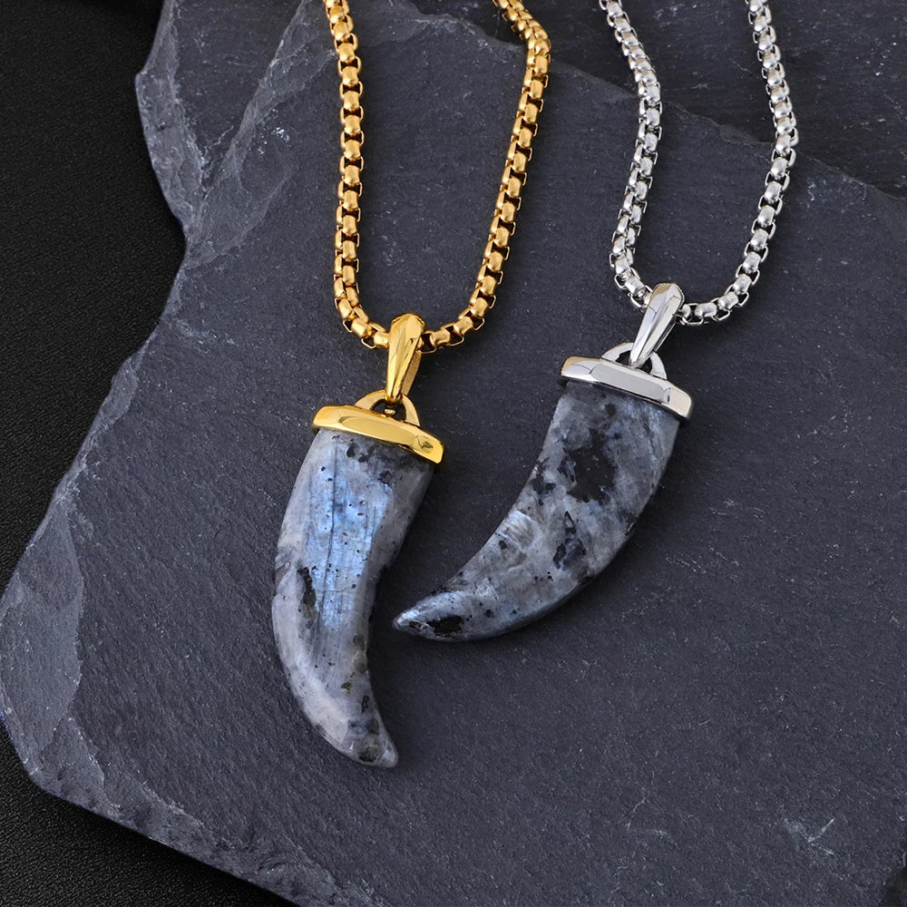 Gold Fang Pendant Necklace