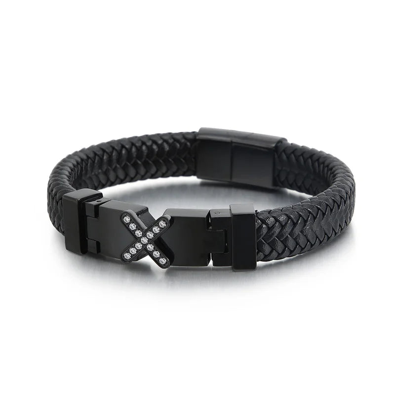 Gold Woven Leather Bracelet
