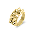 Spiked Stainless Steel Gold Silver Statement Ring