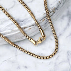 18K Gold Plated Round Box Chain Necklace