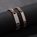 Cuban Link ID Bracelet with Zircon Inset