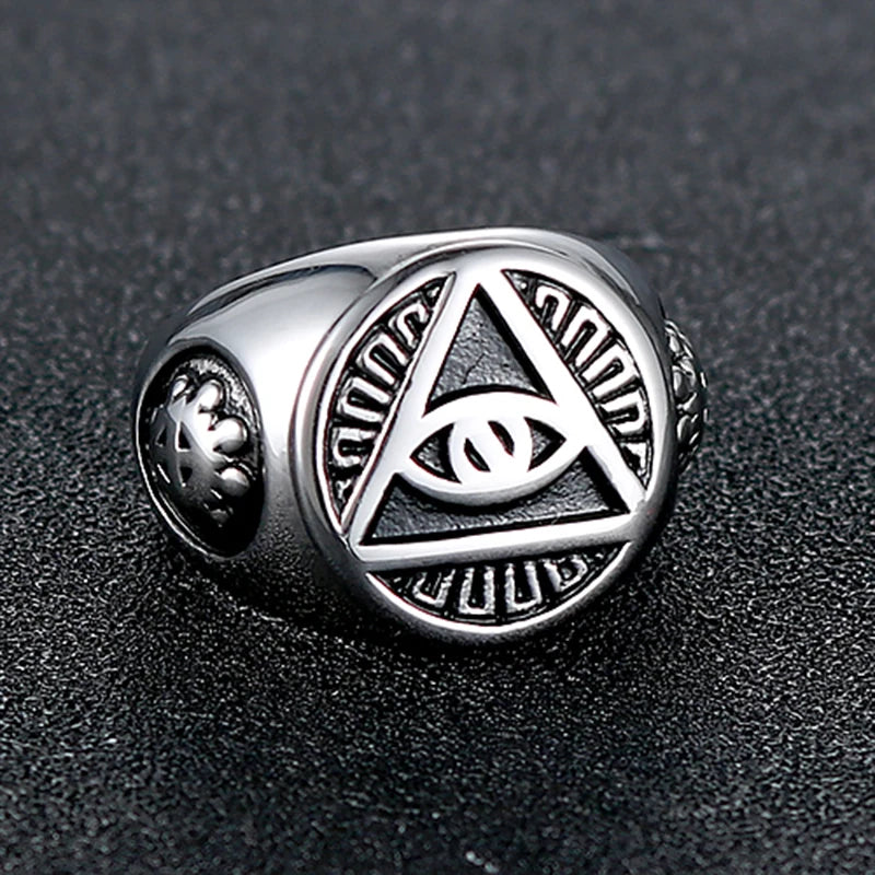 Stainless Steel Pyramid Eye Ring