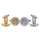 Men's Tree of Life Crystal Cufflinks for Suit Shirts