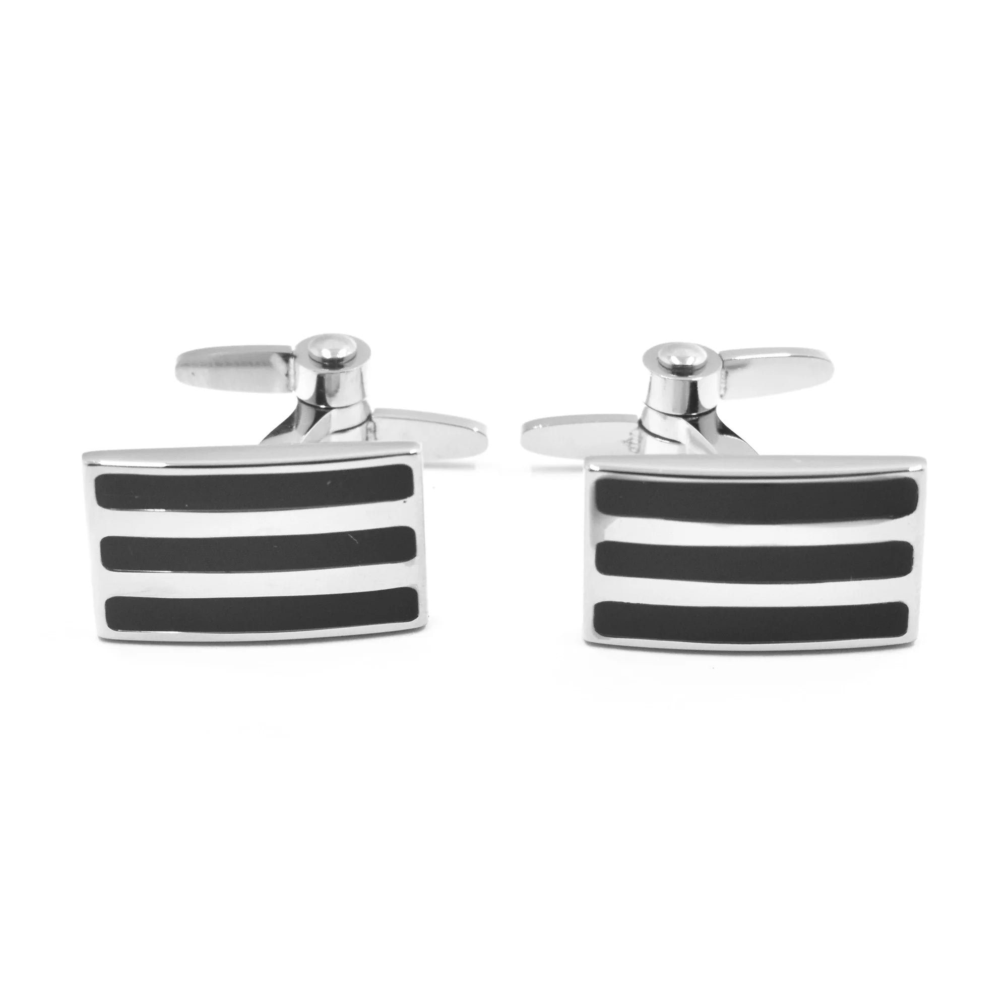 Silver-Tone Rotating Buckle Cufflinks