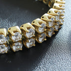 Double Row Tennis Bracelet in Polished Steel