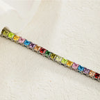 Colorful Square Cubic Zirconia Tennis Bracelet