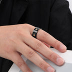 Men's 18K Gold Inlay Stainless Steel Band Ring