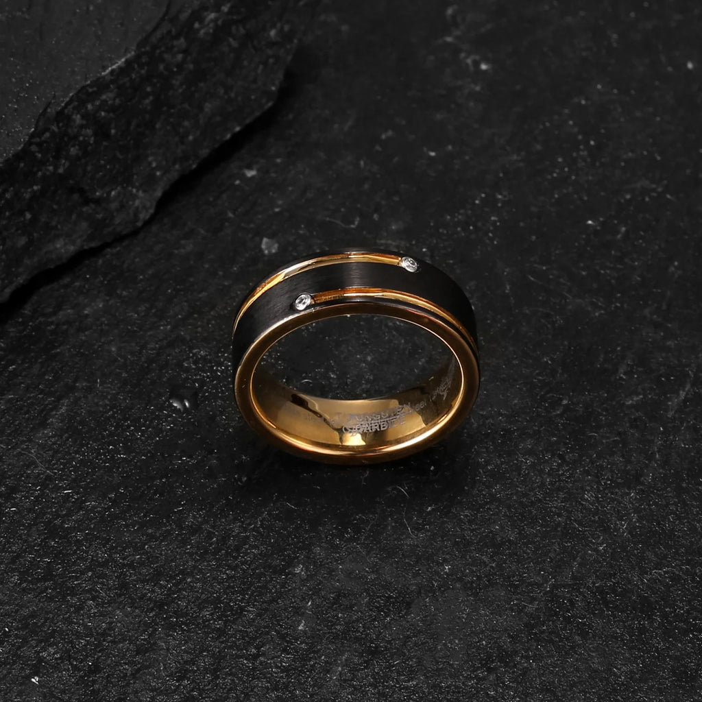 Gold Zirconia Accent Ring