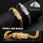 Men's Hip Hop Gold Silver Twisted Rope Chain Necklace