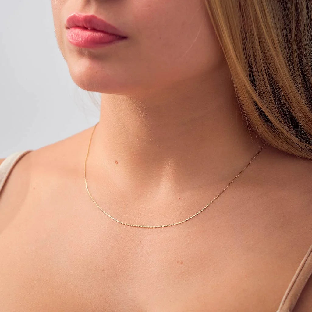 18K Gold Plated Spiral Link Chain Necklace