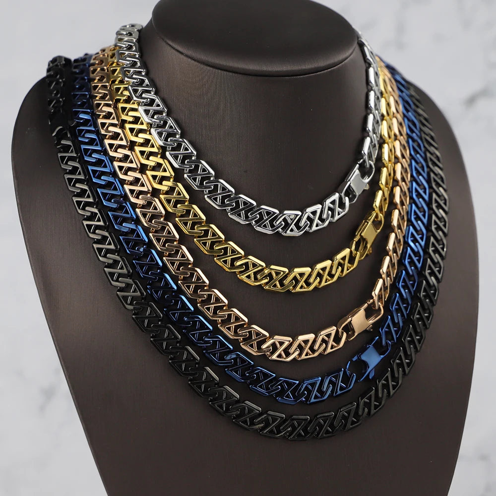 Men's Waterproof Geometric Cuban Link Necklace