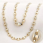 Gold-Tone Coffee Bean Link Chain Necklace