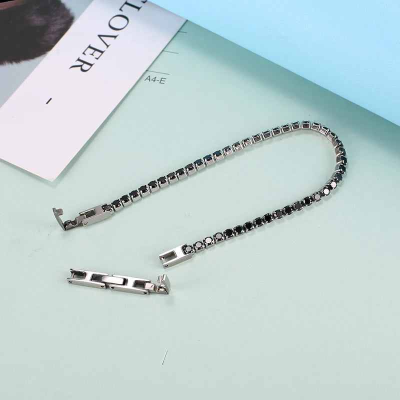 Silver-Tone Zircon Tennis Bracelet