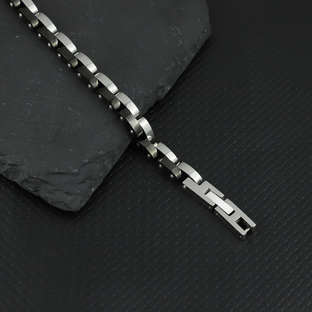 Men's Two-Tone Stainless Steel Link Bracelet