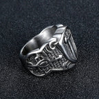 Men's Vintage Stainless Steel Knight Shield Sword Ring