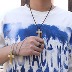 Classic Polished Steel Cross Necklace