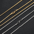 Polished Wheat Chain Necklace with Lobster Clasp