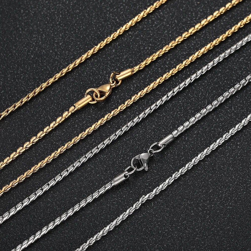 Polished Wheat Chain Necklace with Lobster Clasp