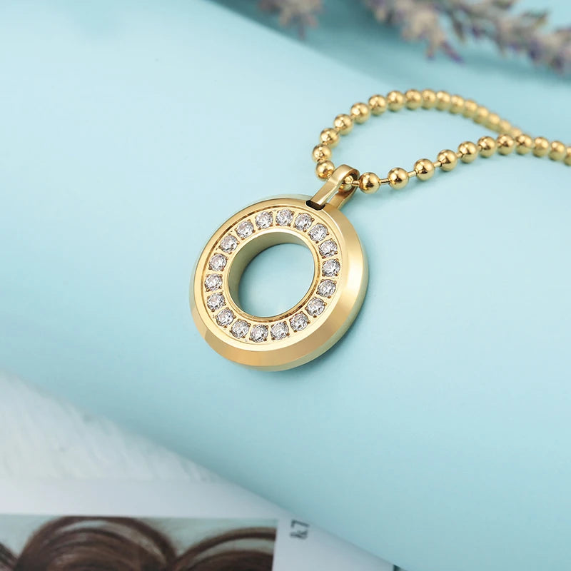 Gold Zircon Ring Necklace