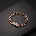 Cuban Link ID Bracelet with Zircon Inset