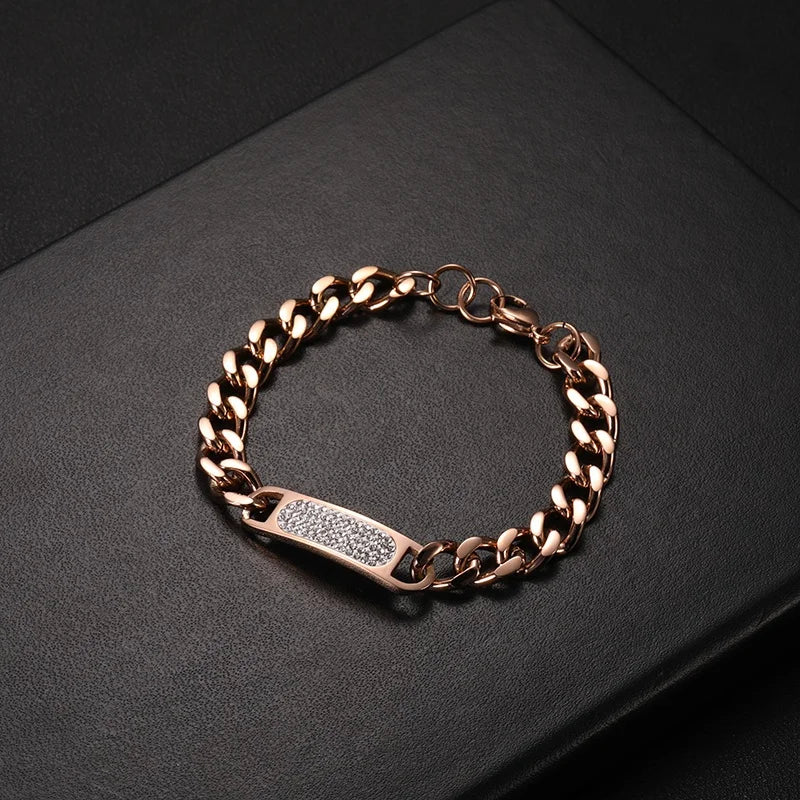 Gold Crystal Inset Bracelet