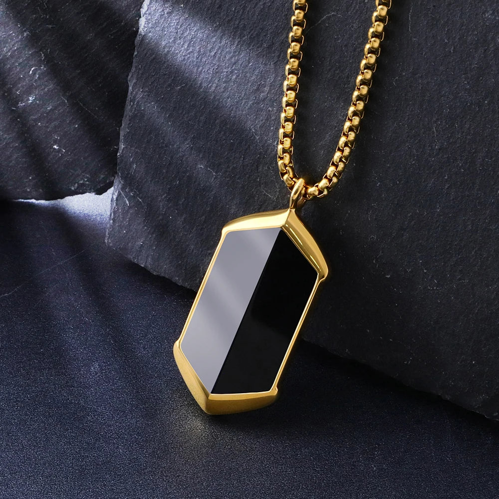 Gold Hexagon Agate Necklace