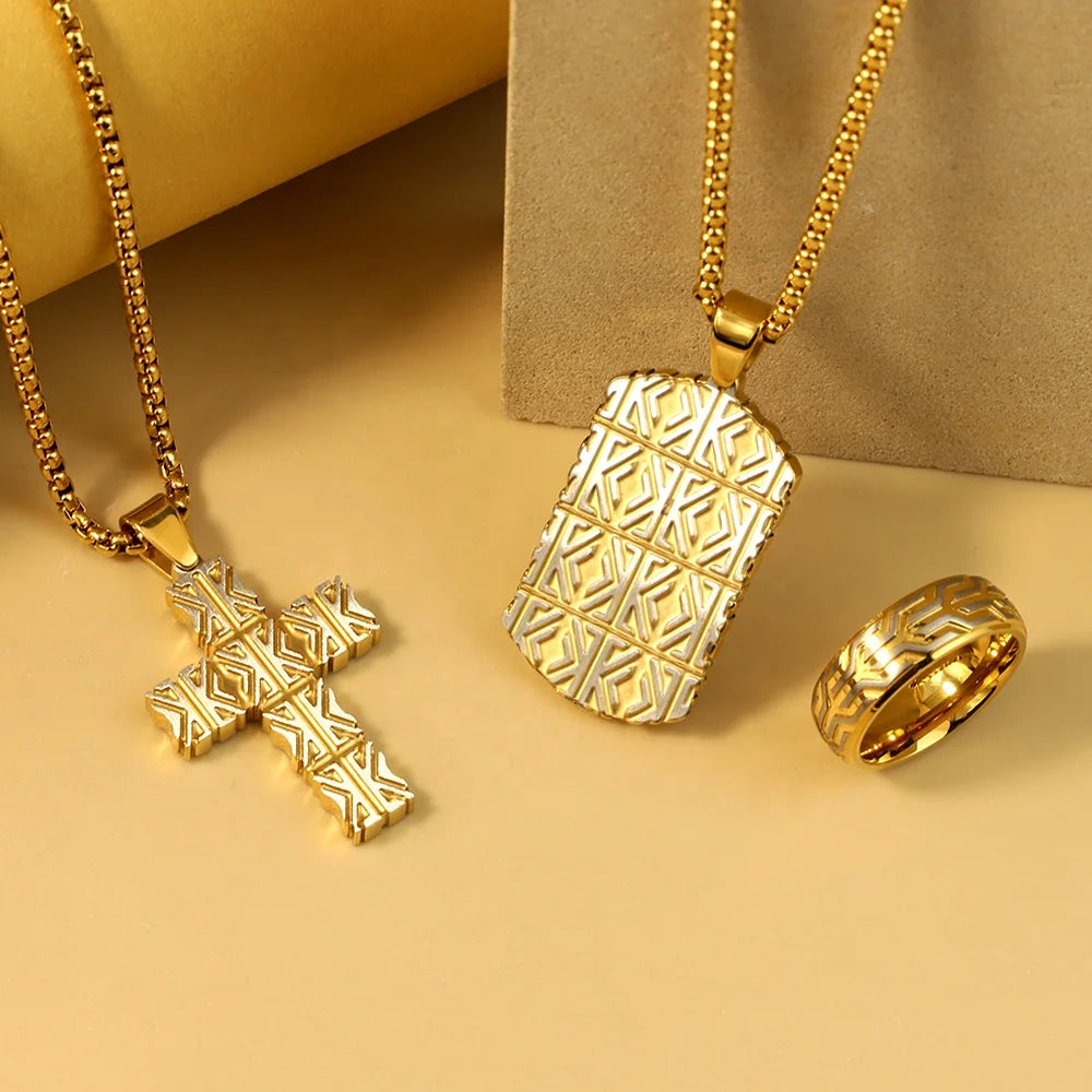 Silver-Tone Large Cross Necklace