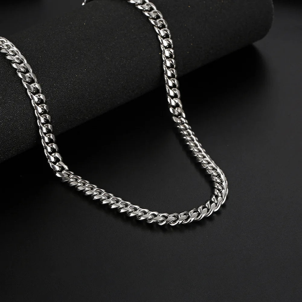 Men's Polished Miami Cuban Link Chain Necklace