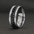 Silver-Tone Braided Chain Ring