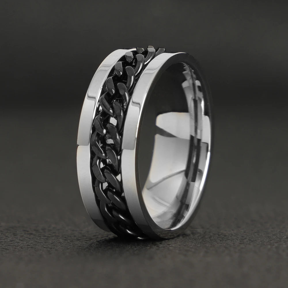 Silver-Tone Braided Chain Ring