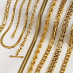 Gold Plated Stainless Steel Figaro Chain Necklace