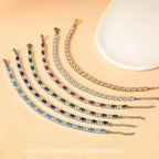 Oval Cut Zirconia Tennis Bracelet with Extension Chain