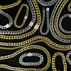 Polished Gold Tone Cuban Link Chain Necklace for Men