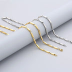 Polished Twisted Link Gold & Silver Chain Necklace