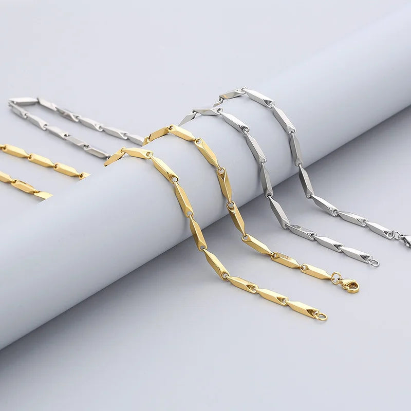Polished Twisted Link Gold & Silver Chain Necklace