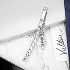Men's Stainless Steel Bar Bracelet with Black Zircon