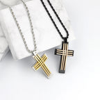 Classic Polished Steel Cross Necklace