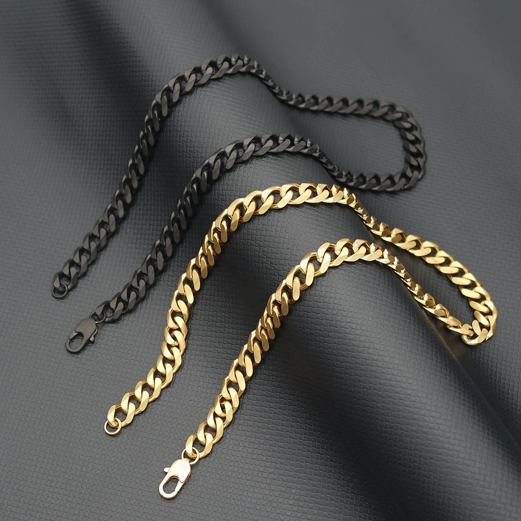 Men's Chunky Gold & Black Cuban Link Chain