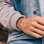 Men's Polished Gold Box Chain Link Bracelet