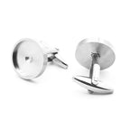 Silver Blank Tray Cufflinks for DIY Customization