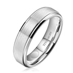 Men's Two-Tone Brushed Titanium Magnetic Therapy Ring
