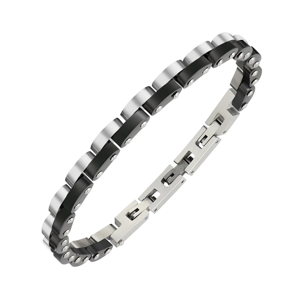Men's Two-Tone Stainless Steel Link Bracelet